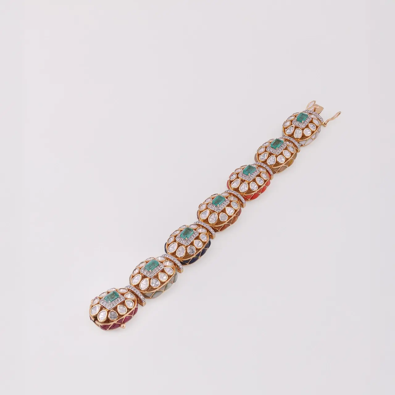 Regal Polki & Emerald Bracelet