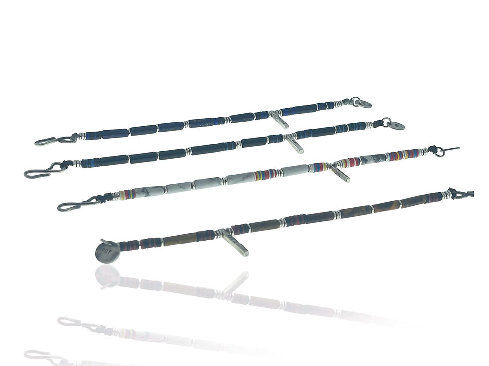 Miniature : Eye of tiger tubes and silver