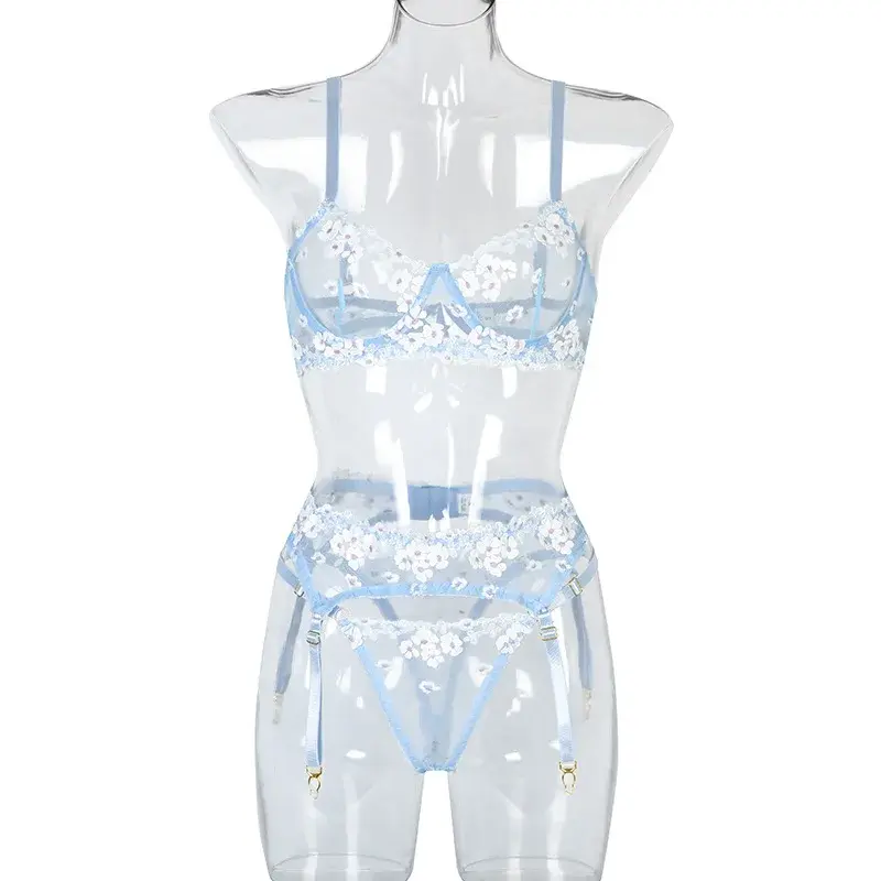 Thumbnail: Floral Embroidery Lace Sexy Lingerie Set  Bra Brief Sets Fashion LadiesLingerie
