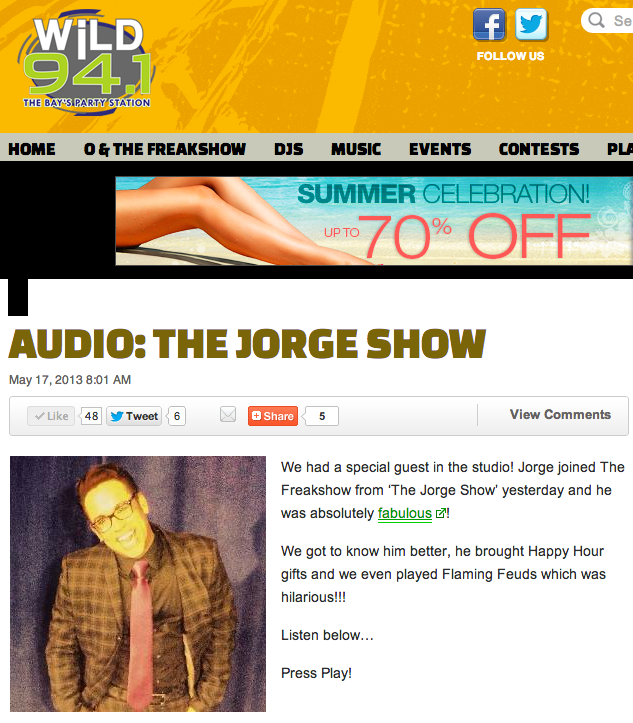 Wild 94.1 O&The Freaks Guest Spot