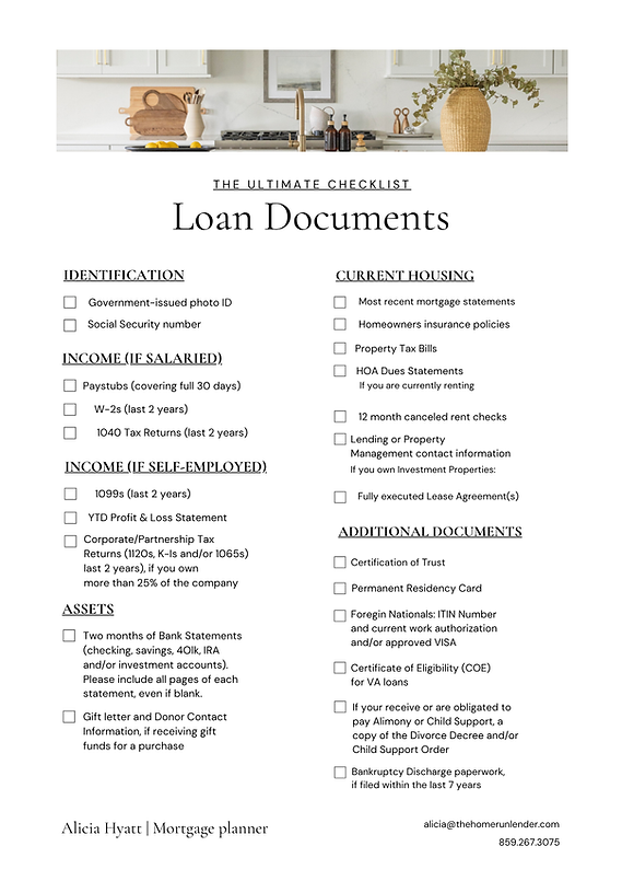 Mortgage Checklist