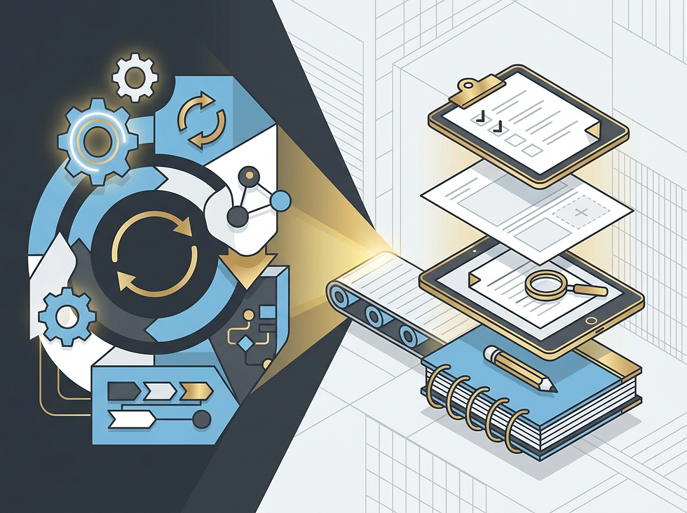 Repeatable professional process being converted into reusable digital product assets.