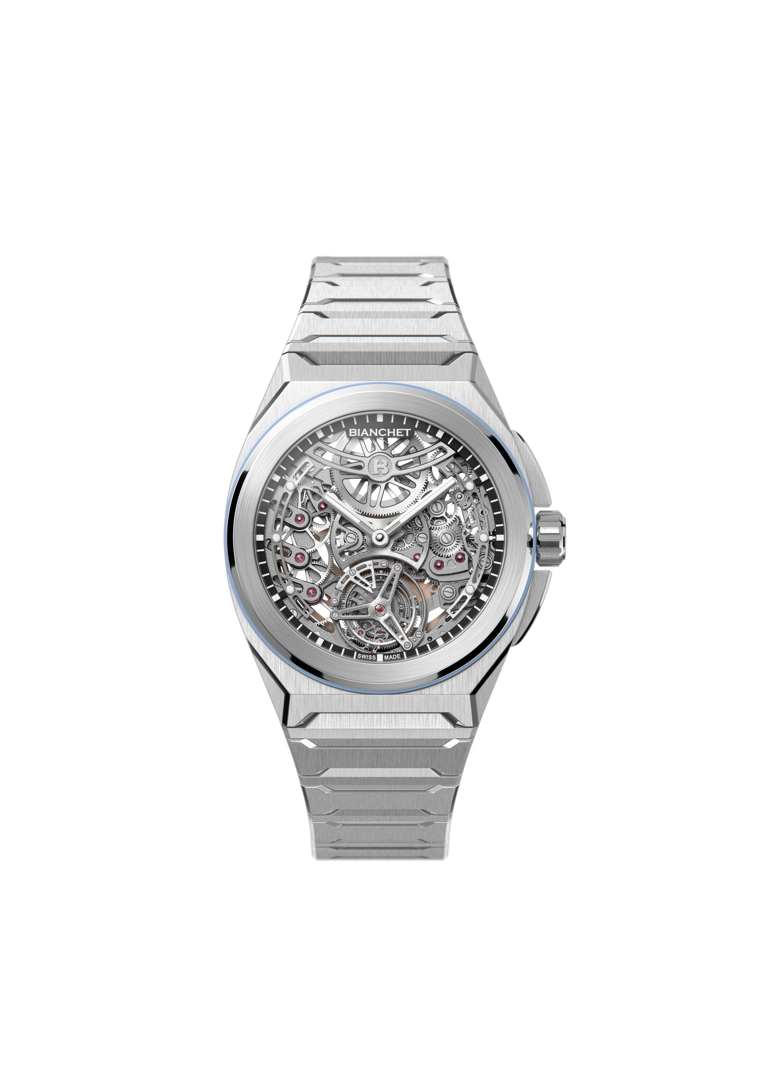 Bianchet ROTONDO UltraFino Titanium Skeleton Sky Blue