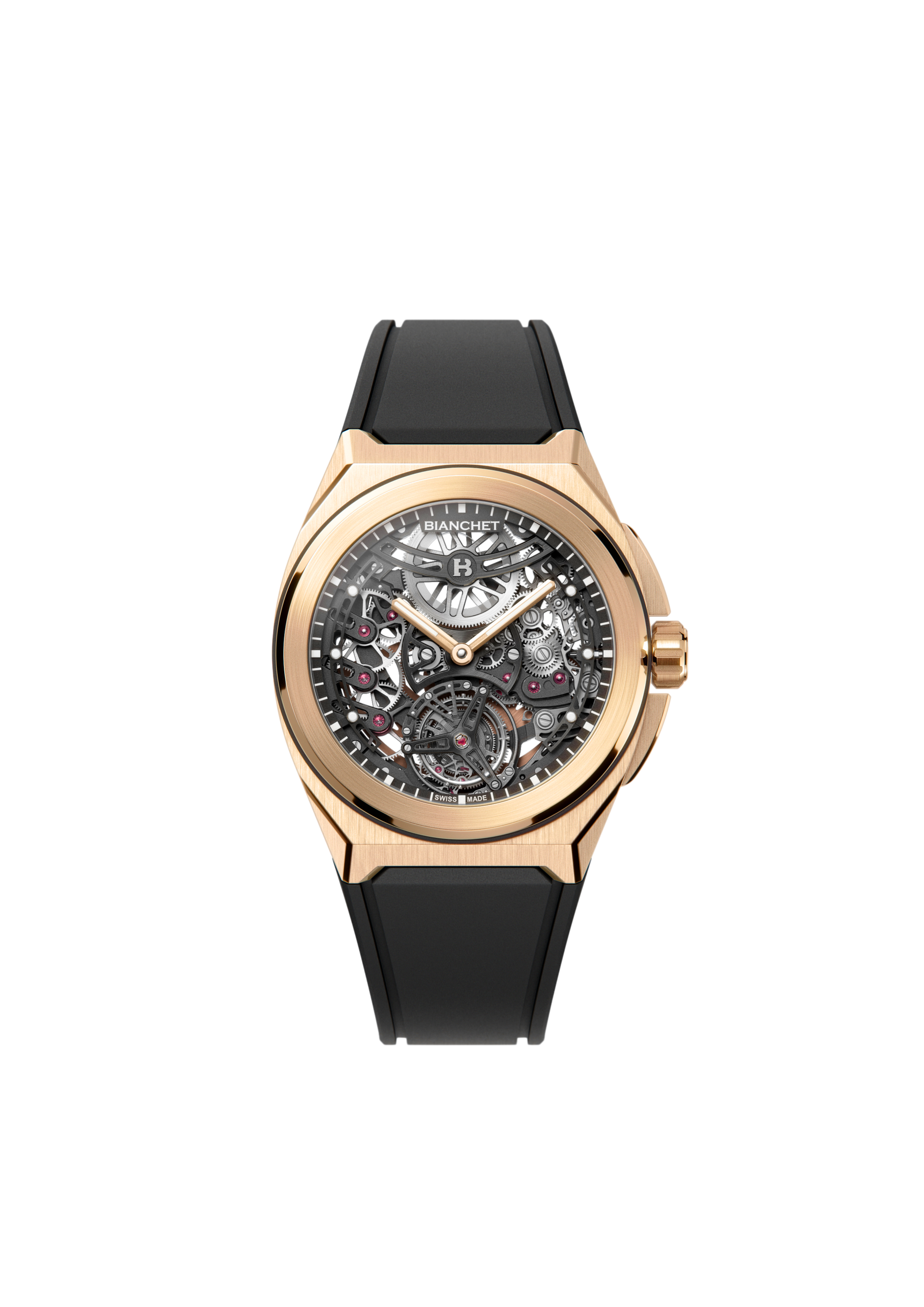 Bianchet ROTONDO UltraFino Rose Gold Skeleton Rubber