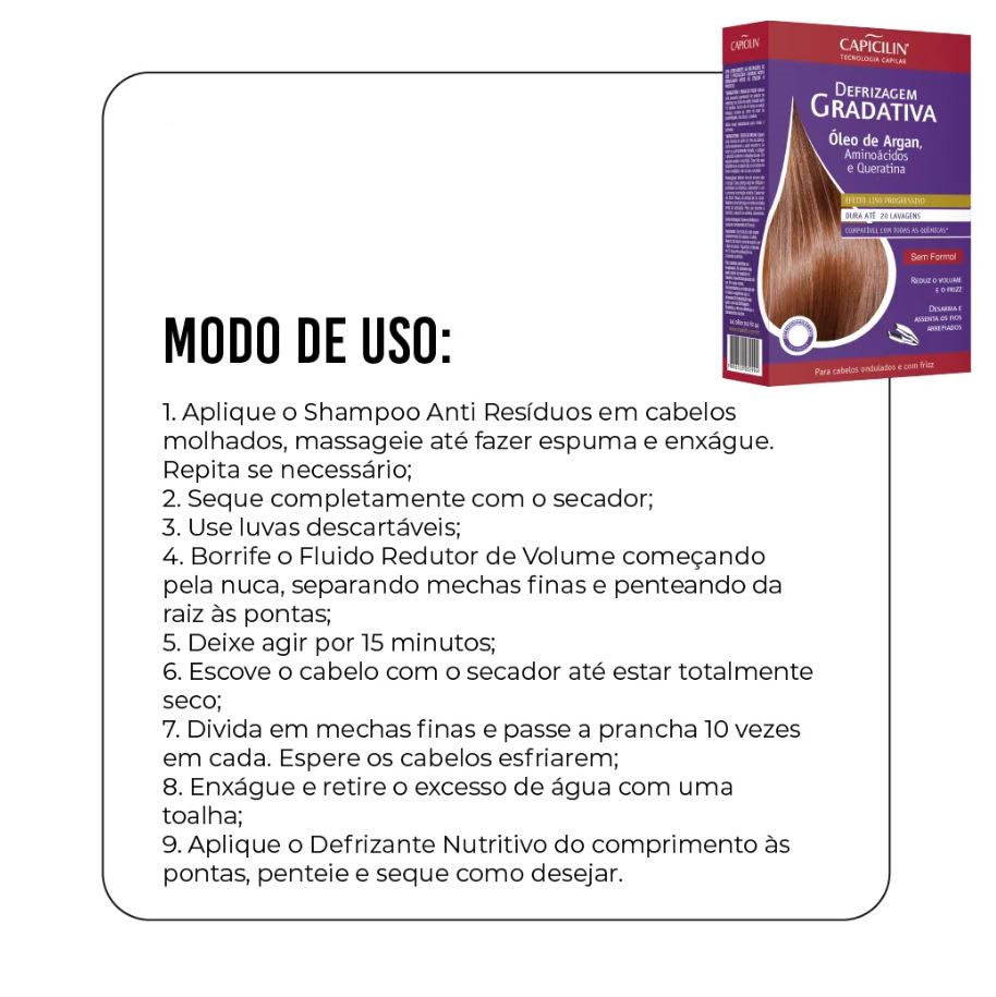 Thumbnail: Capicilin - Defrisagem Gradativa - Kit Oleo de Argan, Aminoacidos e Queratina