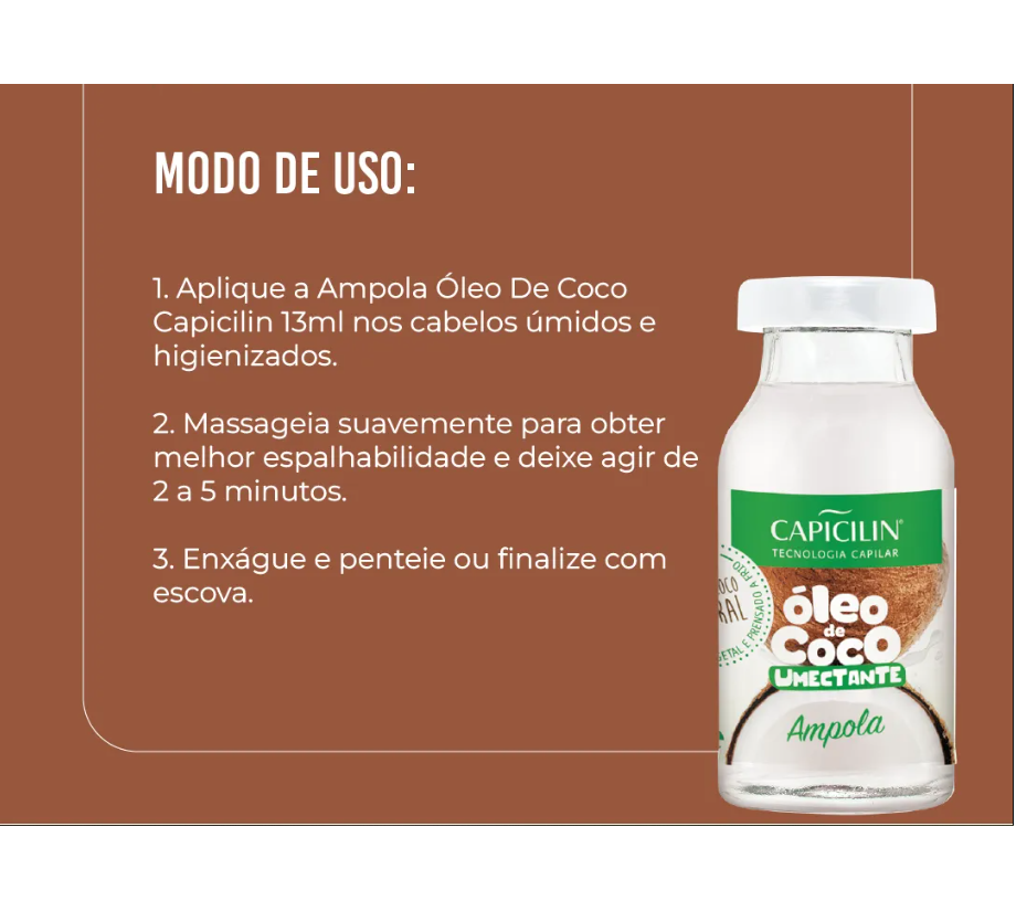 Thumbnail: Capicilin - Oleo de Coco Umectante - Ampola 13Ml - (Coconut Ampoule 0.44FlOz)