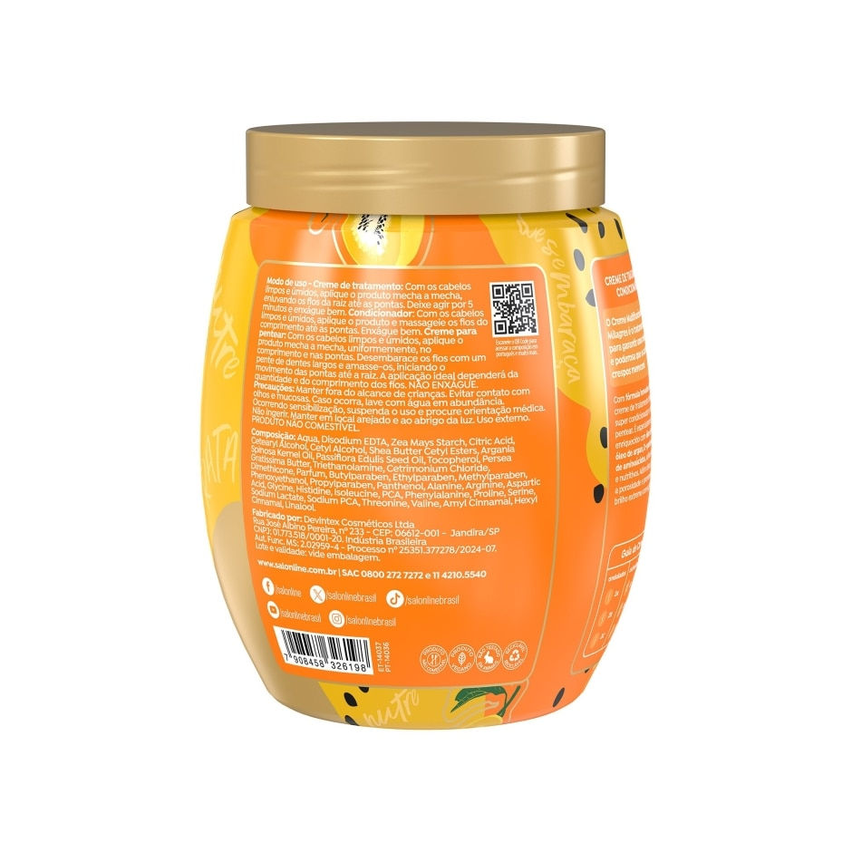 Thumbnail: Salon Line - Multy - Milagres - Creme 3 em 1 Maracuja e Oleo de Argan 1Kg