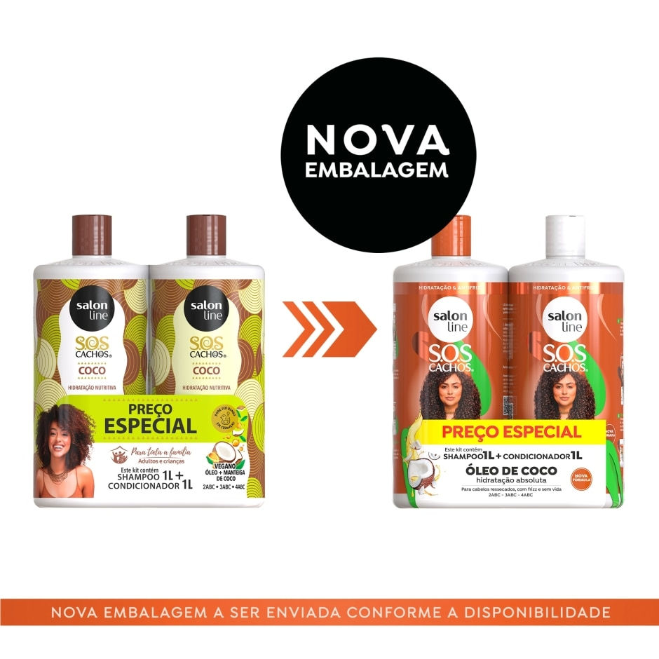Thumbnail: Salon Line - SOS Cachos Oleo de Coco - Kit Shampoo e Condicionador (2 x 1L)