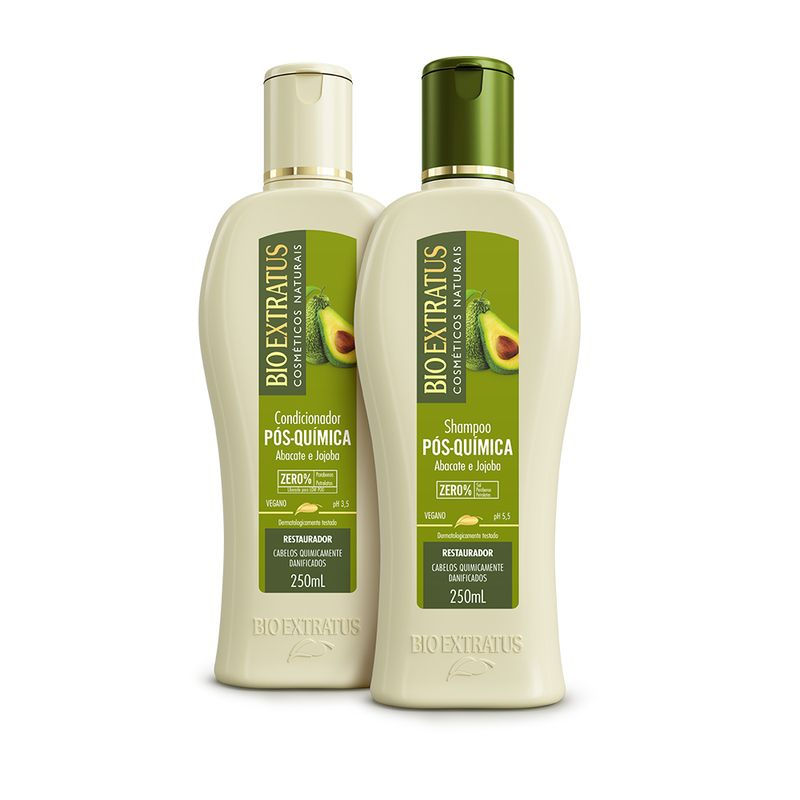 Bio Extratus Pos Quimica Kit Shampoo e Condicionador Abacate e Jojoba 2 x 250Ml