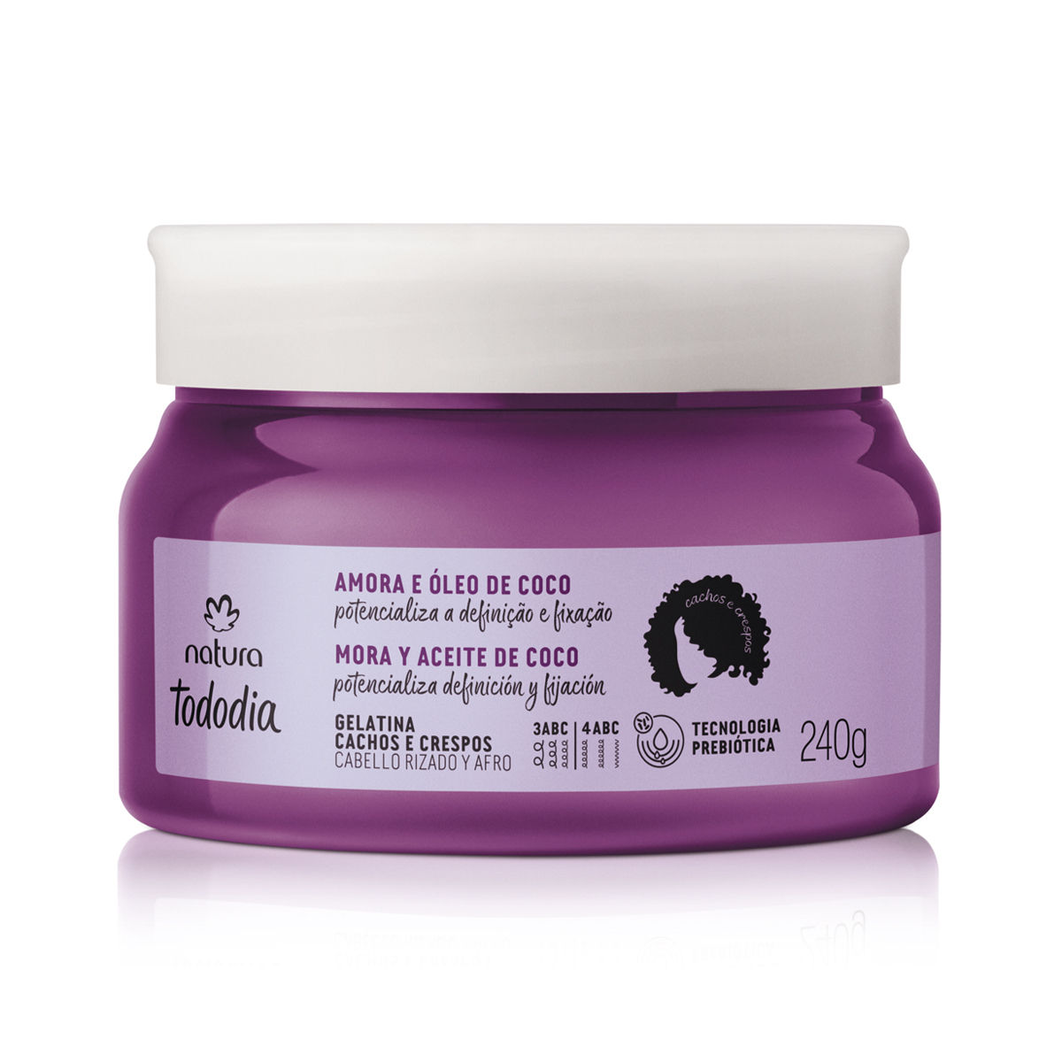Natura - Tododia - Amora e Oleo de Coco - Gelatina Cachos e Crespos 240Gr