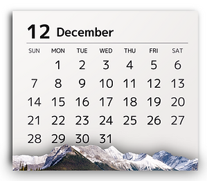 December 2025 Calendar Mountains