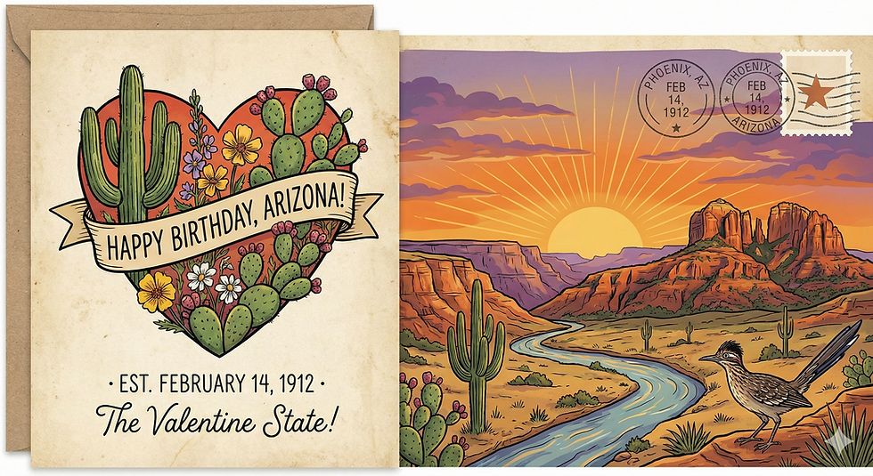 Happy Valentine's Day and Happy Birthday Arizona