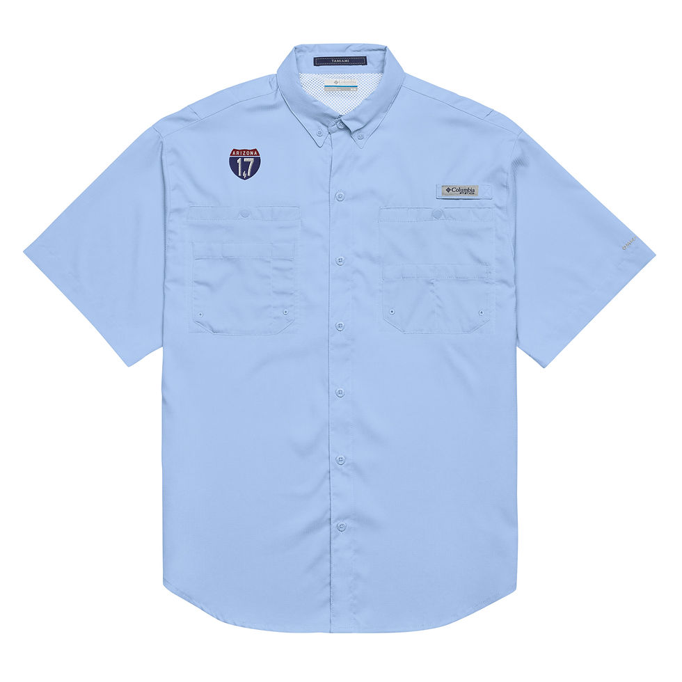 Thumbnail: Arizona17 Roadsign Men’s Columbia Short Sleeve Button Shirt Sail Blue Front2
