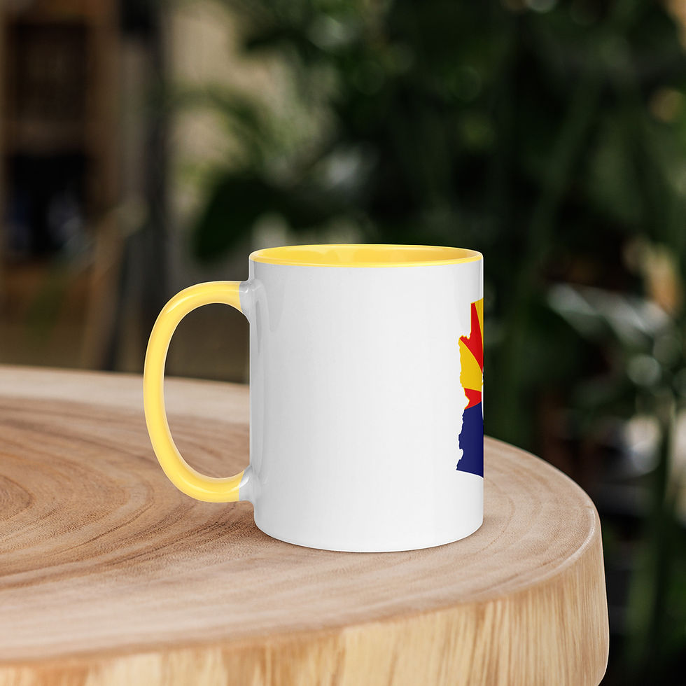 Thumbnail: AZ17 Rising Sun Mug Right Side Yellow Inside