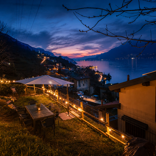 Giardino di notte viasta lago