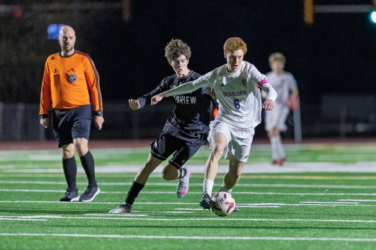 Boulder High boys soccer during the fall playoffs