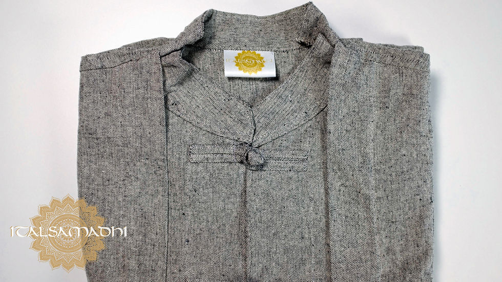 Thumbnail: Men's Cotton Jacket Frog Button Kung Fu Tai Chi Zen Robes Shaolin Grey