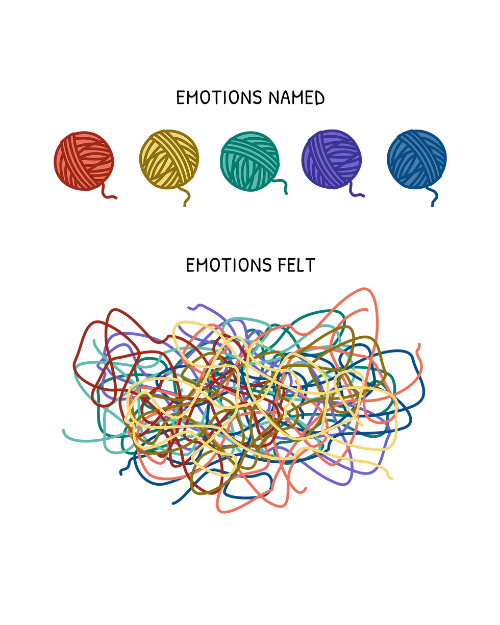 Emotions named and felt wool