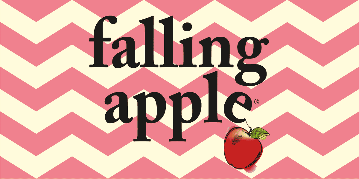 Short video, displaying a graphic background and a falling apple logo on it