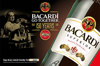 Celebration marketing material for Bacardi 150th anniversary