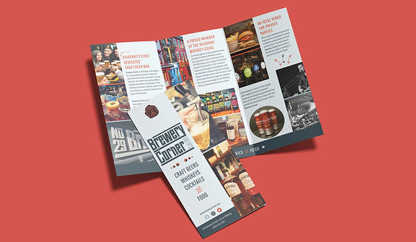 Promotional marketing brochure for Bar