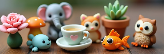 Miniature clay pottery and tactile sculptures