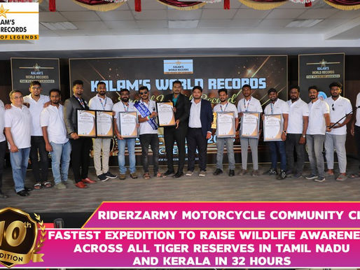 Fastest Expedition To Raise Wildlife Awareness Across All Tiger Reserves In Tamil Nadu And Kerala In 32 Hours
