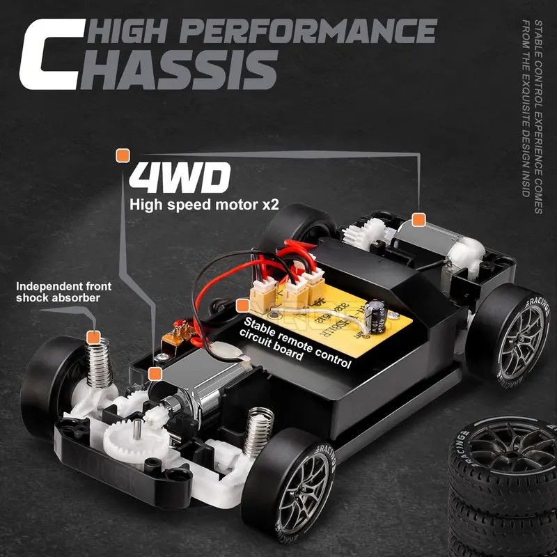 Miniatura: RC Drift Car 1:24 Remote Control Car for Adult 20KM/H 4WD High Speed RC Cars wit