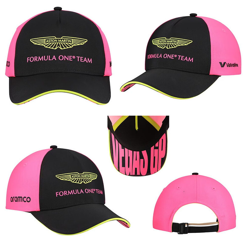 Miniatura: Aston Martin F1 Vegas GP Baseball Cap in black and pink