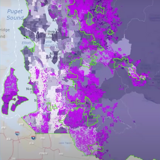 An image of King County's Equitable Wastewater Futures Analysis Map
