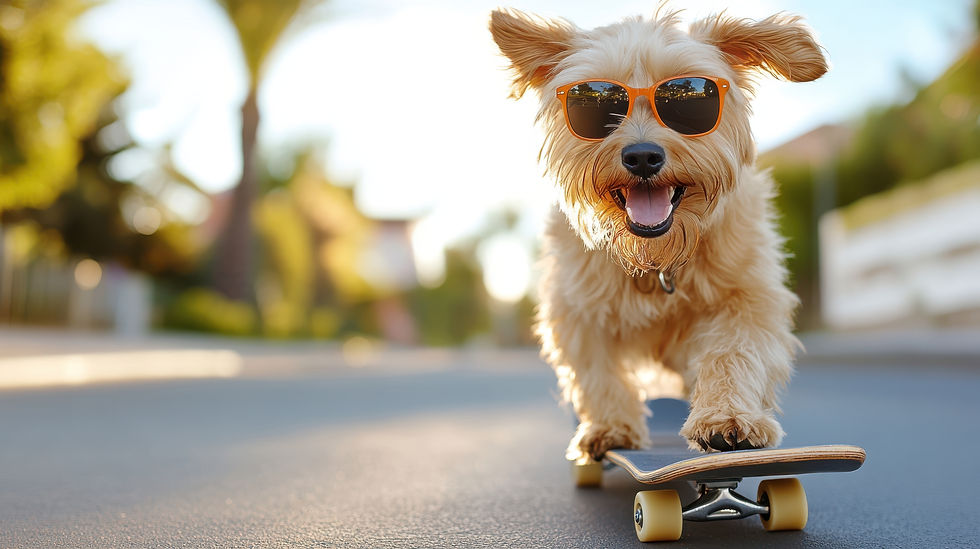 Hund läuft durch eine sonnige Wiese und geniesst freie Bewegung in der Natur