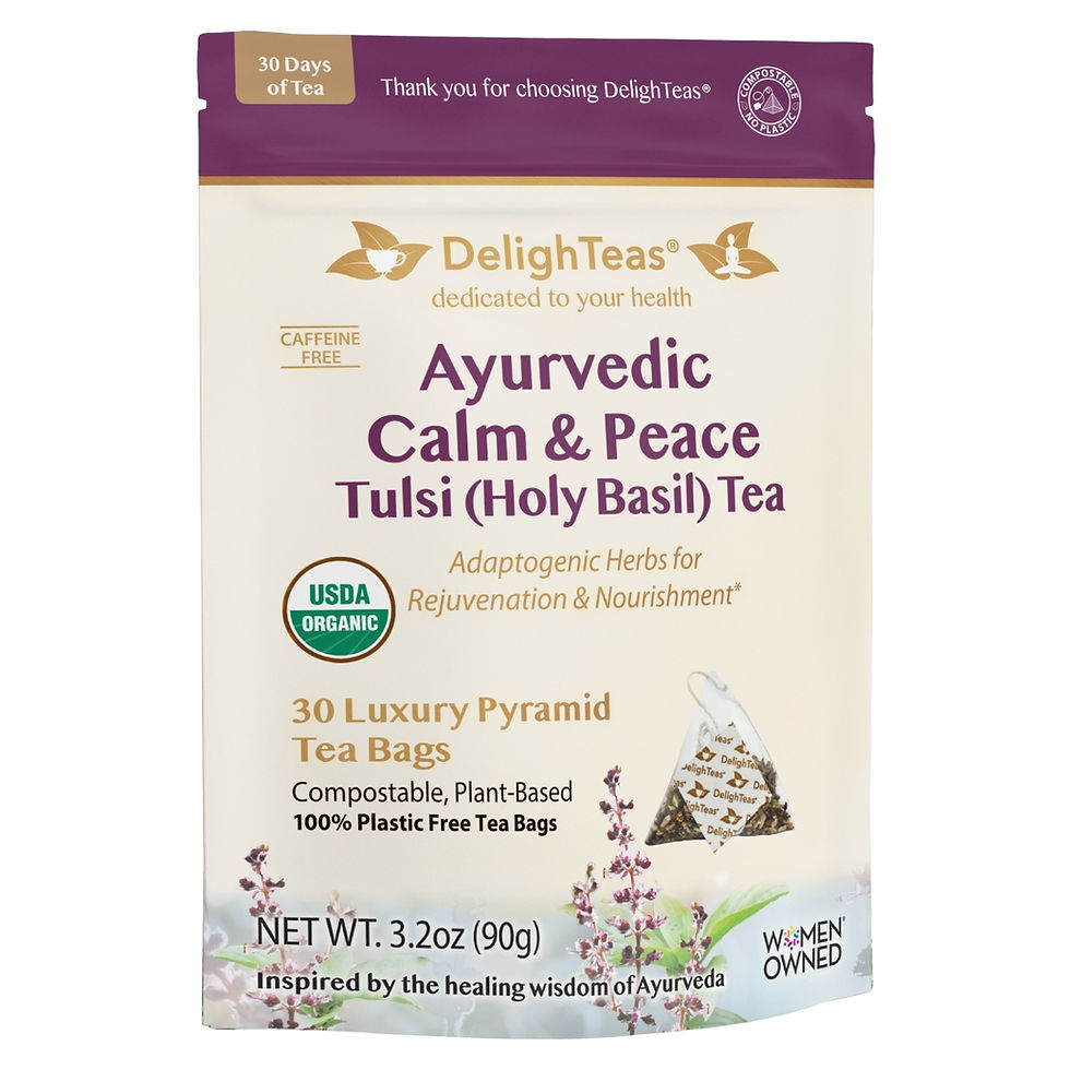 Thumbnail: Calm & Peace Tulsi - Compostable Pyramid Tea Bags - WHOLESALE