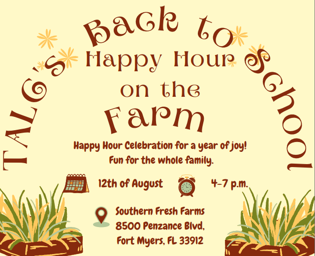 TALC BacktoSchool Happy Hour on the Farm Island Coast FEA