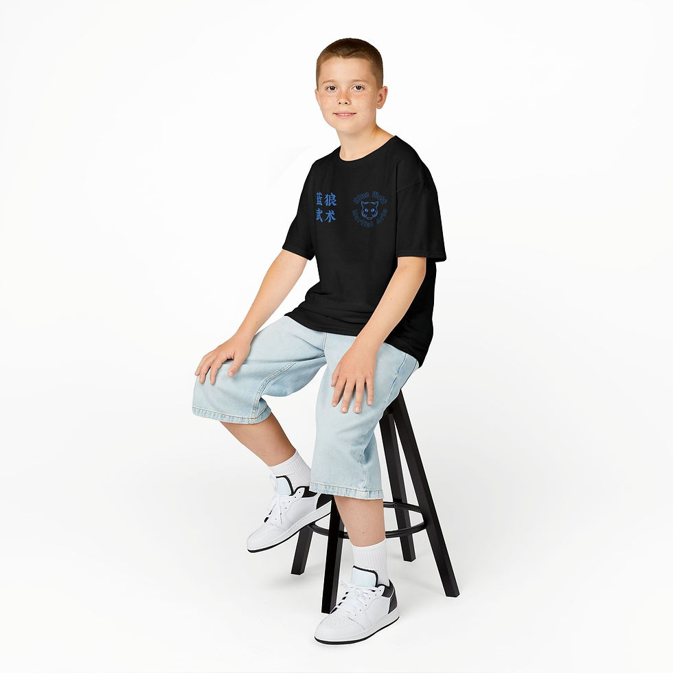 Thumbnail: Blue Wolf Martial Arts Kids Training Shirt