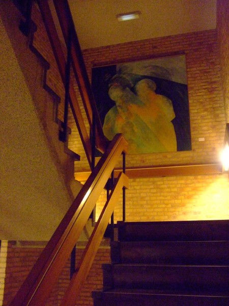 In stairwell. In artist collection