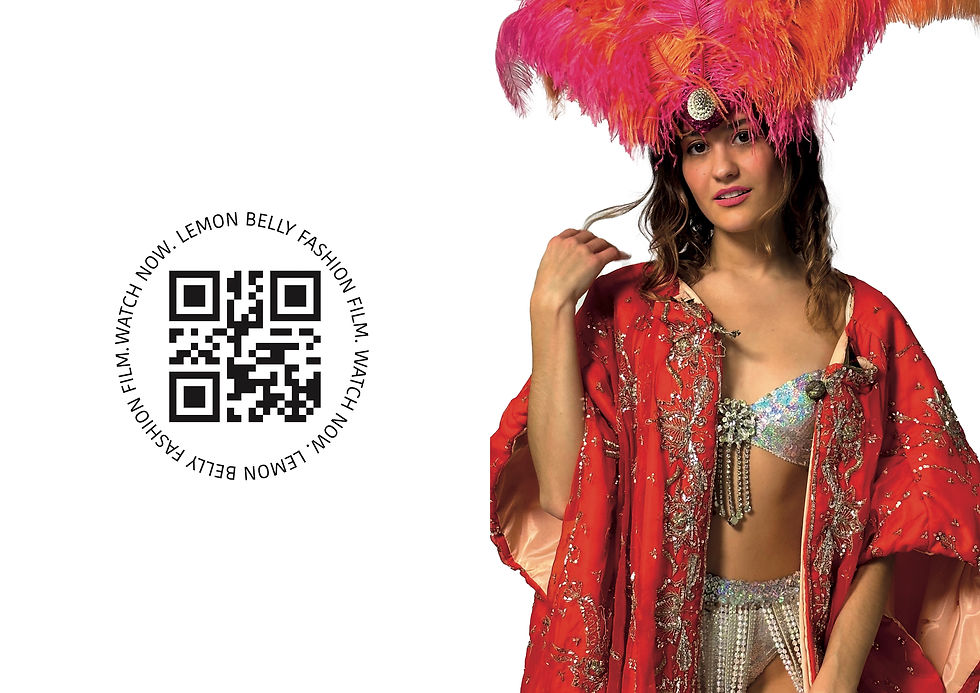 Editorial photography and digital design done for the Lemon Belly Brand Magazine, where we integrated a video showcasing a professional dancer wearing the brand's merchandise. This was accessible via QR code, which customers could view easily in-store