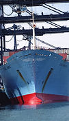Large container ship at port