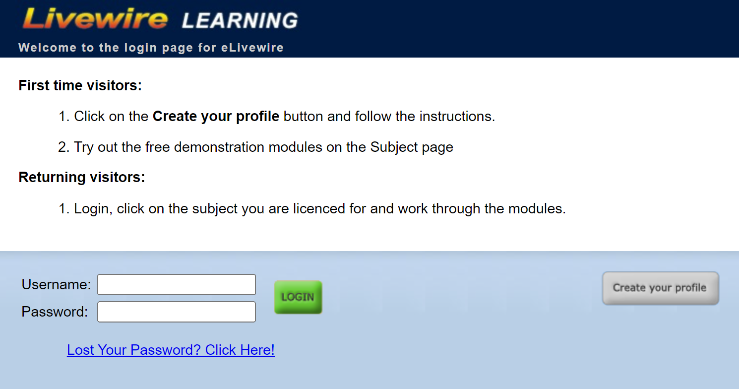 Click or tap picture to 'create profile' or 'login' content media