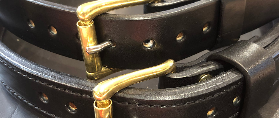 Double Layer English Bridle Leather Belt / Holster Belt