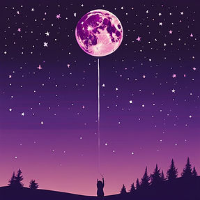 just the sky. big moon. dark. medium spaced out twinkle stars. shooting star. celestial. a