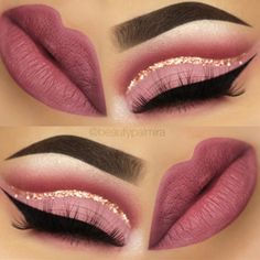 maquillage rose doré