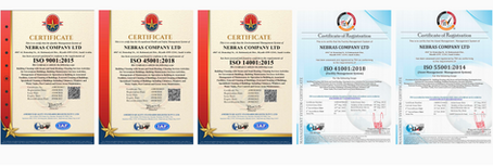 حصول شركة نبراس المحدودة على شهادات الأيزو في إدارة الجودة وإدارة أنظمة الصحة والسلامة المهنية وإدارة البيئة وإدارة الأصول وإدارة المرافق