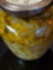 Aubergine, julienne( stripes), in Extra Virgin Olive Oil in a jar