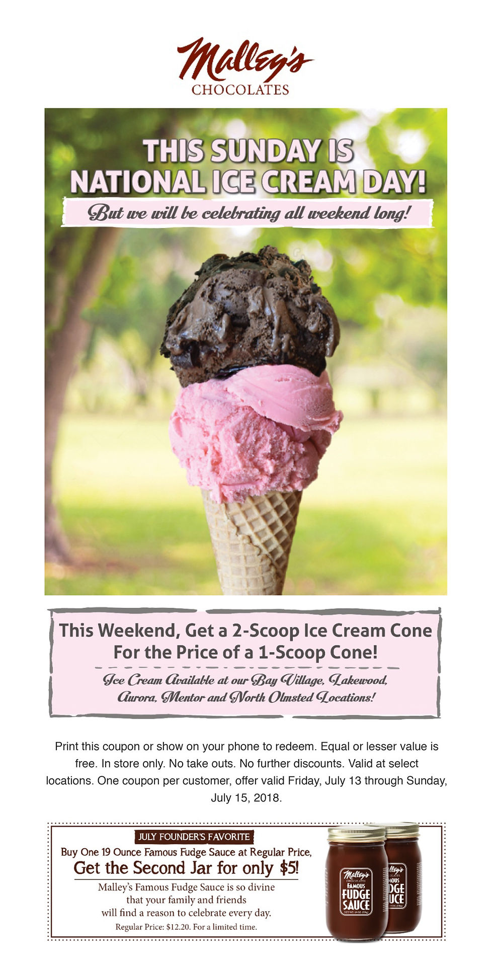 Malleys National Ice Cream Day