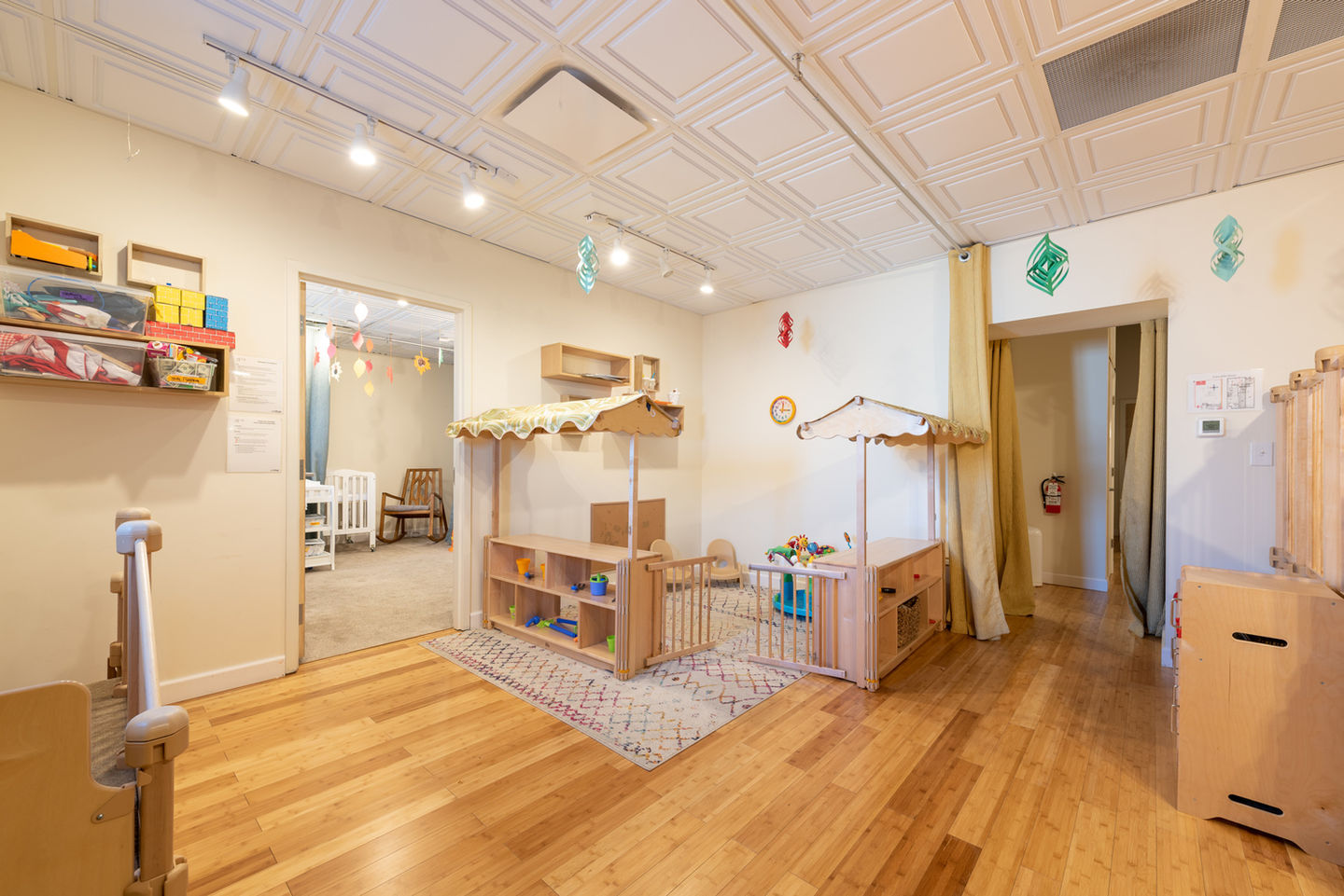 Purposefully designed toddler classroom with open-ended play zone