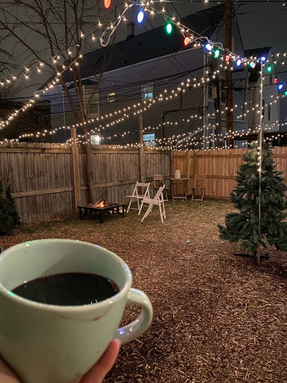 Coffee in the backyard