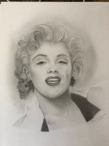 Pencil sketch portrait of Marilyn Monroe