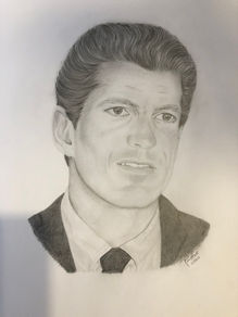 Pencil sketch portrait of a man in a suit