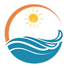 Sun setting over waves