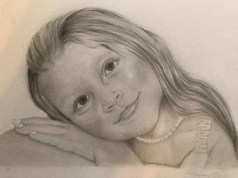 Pencil sketch of a young girl